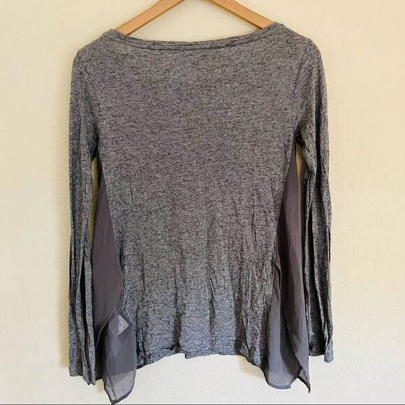 All saints Women's Gray Long Sleeve Side Slit Top Size Small - Picture 6 of 9